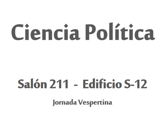 Course Image Ciencia política (Lic. Mario Montufar, salón 211, S.12)